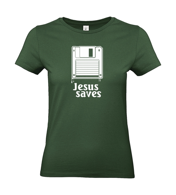 T-Shirt: Jesus saves (alte Diskette)